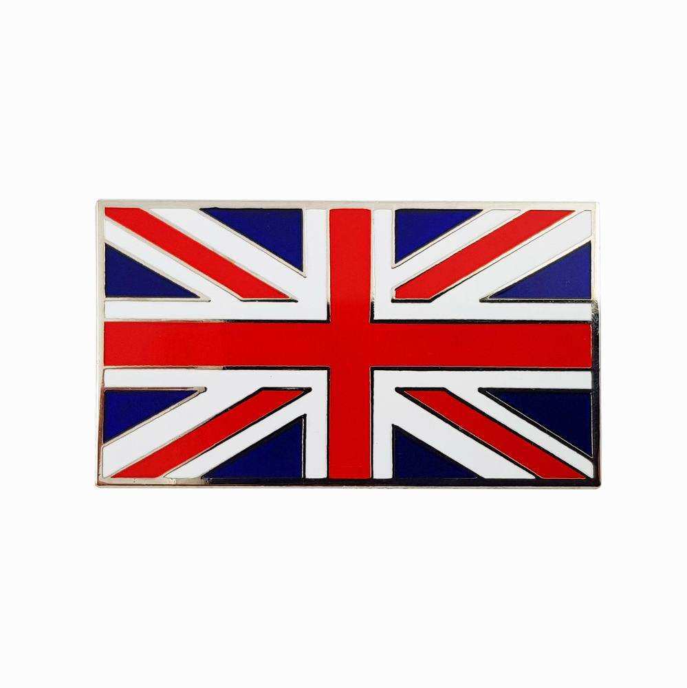 BADGE Union Jack Flag Metal Enamal 50mm x 30mm Self Adhesive Eac