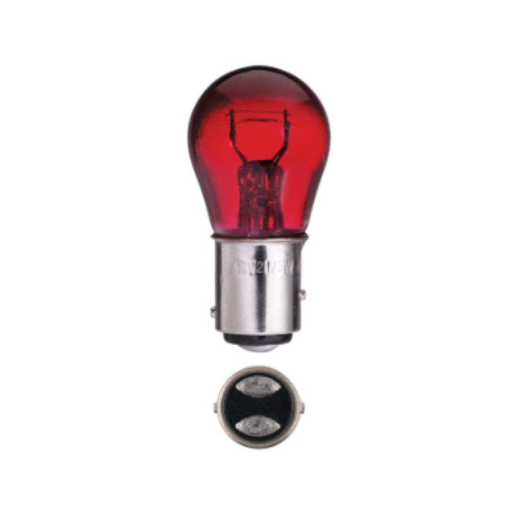 BULB RED 12V 21/5W Stop Tail  Offset Dual Filament Bay15D
