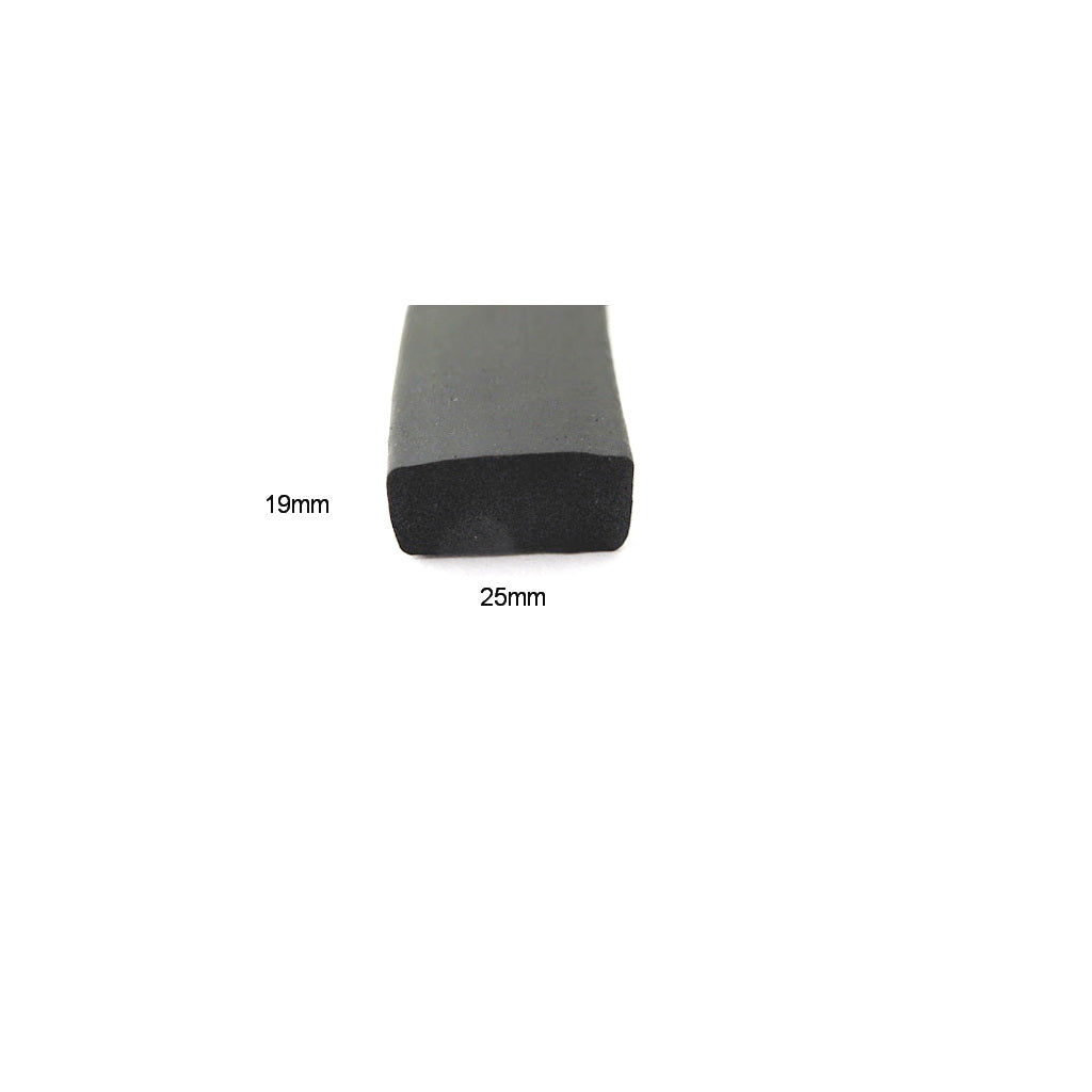 SPONGE RUBBER Rectangle 25mm x 19mm per metre Foam Rubber