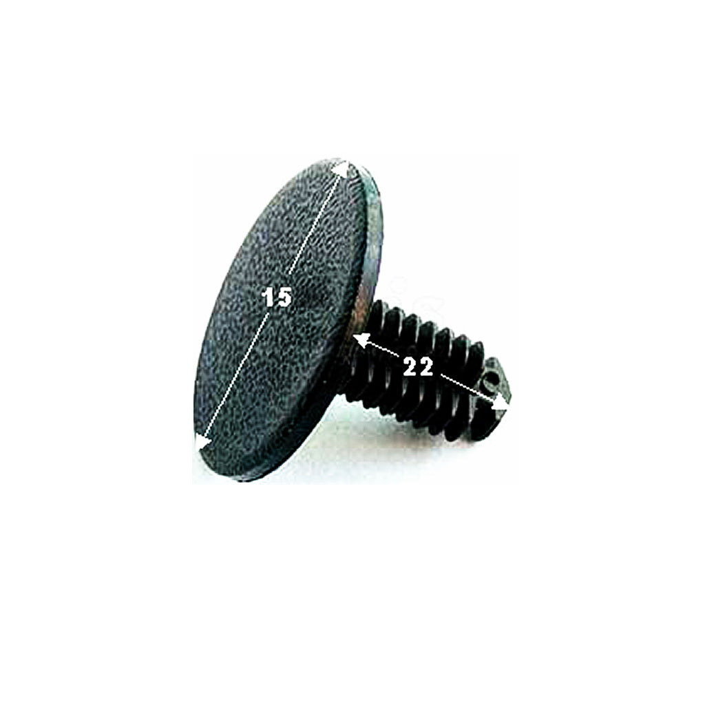 BUTTON, Trim, black, 14mm