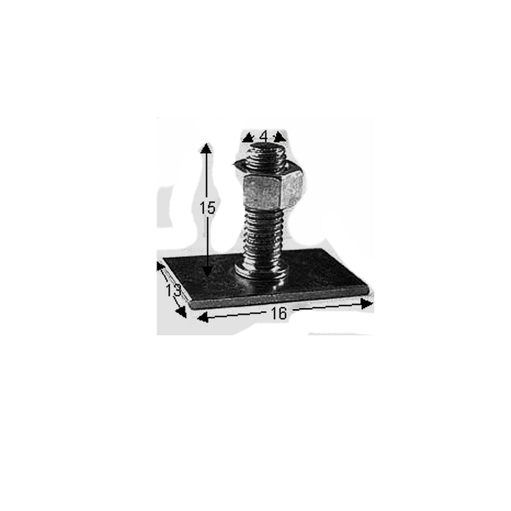 CLIP, Chrome moulding, T, 12 x 16, 4mm b